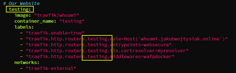 Przykładowa konfiguracja Traefika 